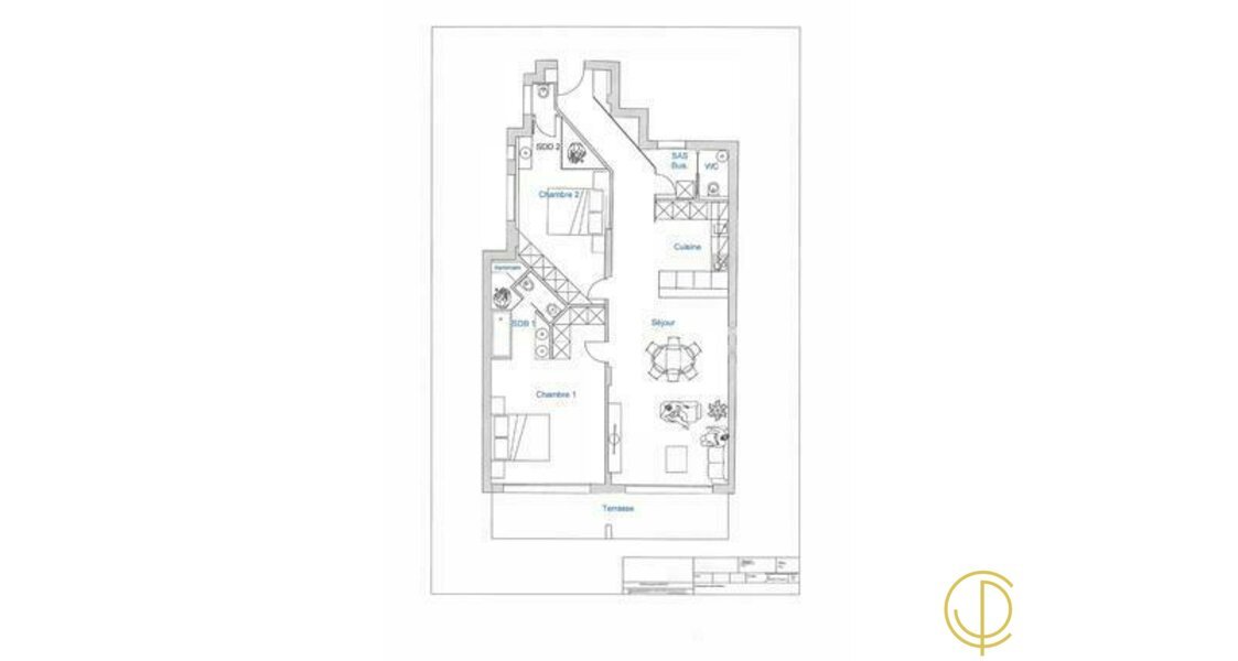 Monaco 3 Rooms Apartment La Rousse Santa Monica Sea View Floor Plan